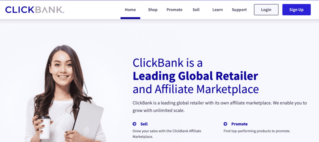 ClickBank home page