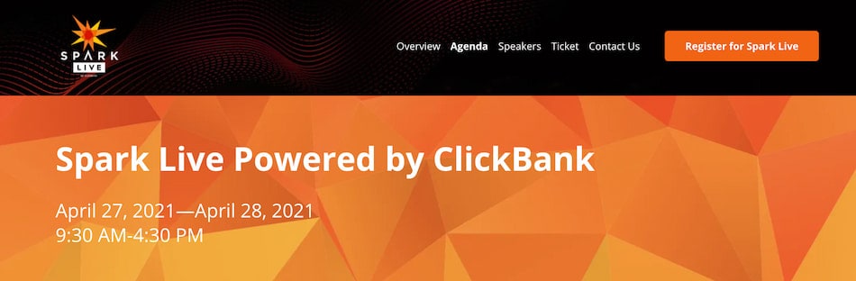 Spark live, powered by ClickBank