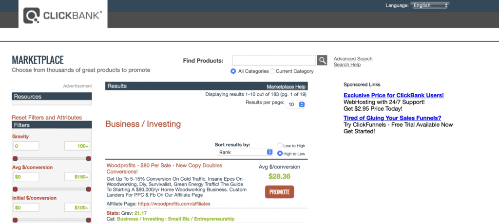 ClickBank marketplace