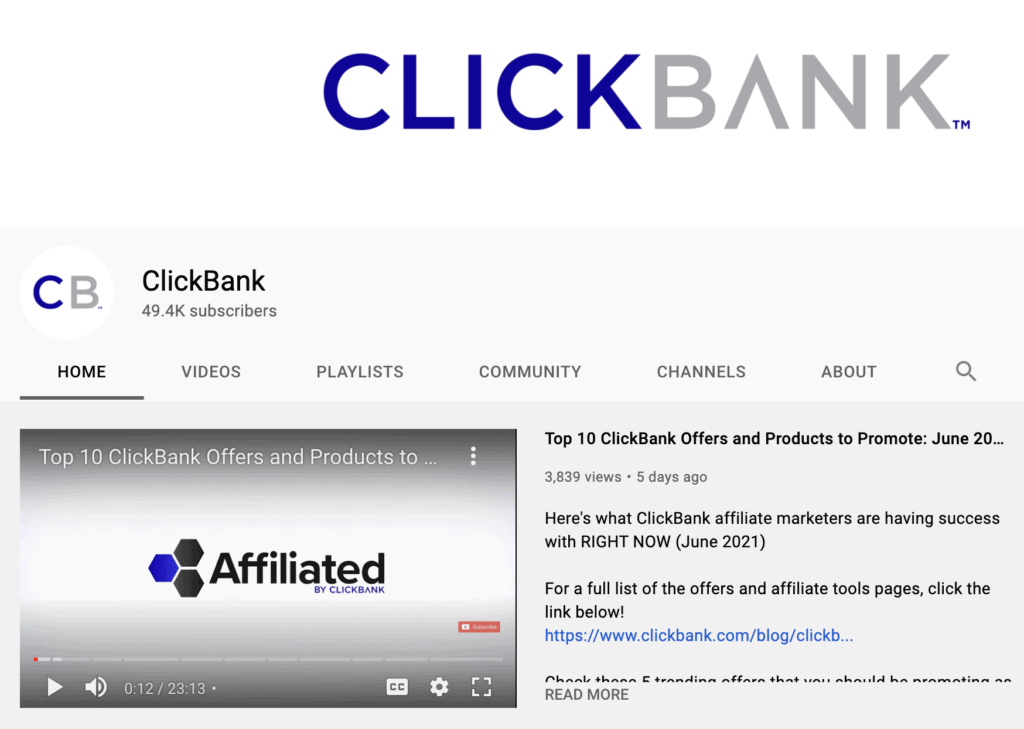 ClickBank YouTube Channel