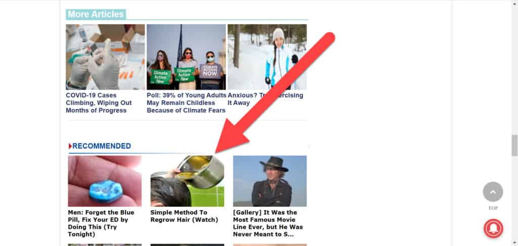 native advertising designed to look like a content suggestion