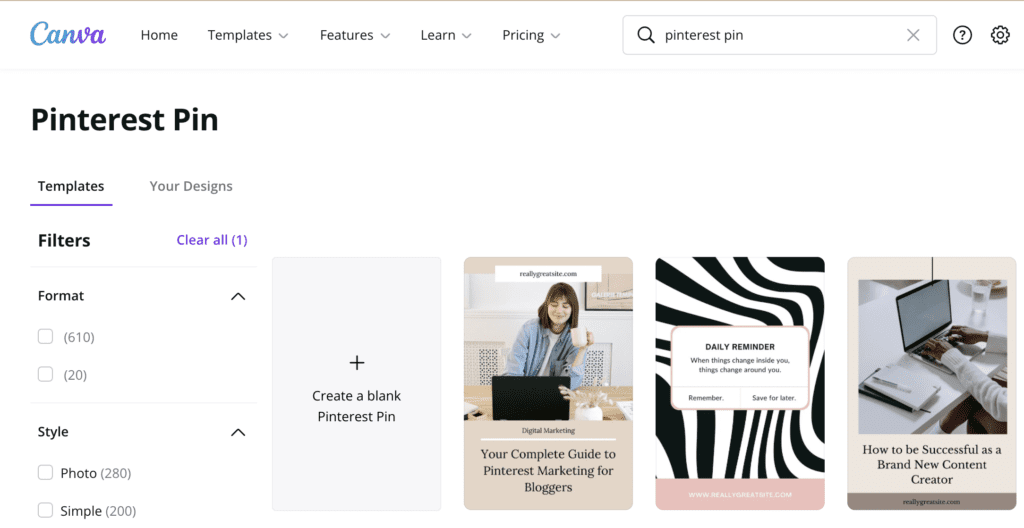 Pinterest Pin Template In Canva