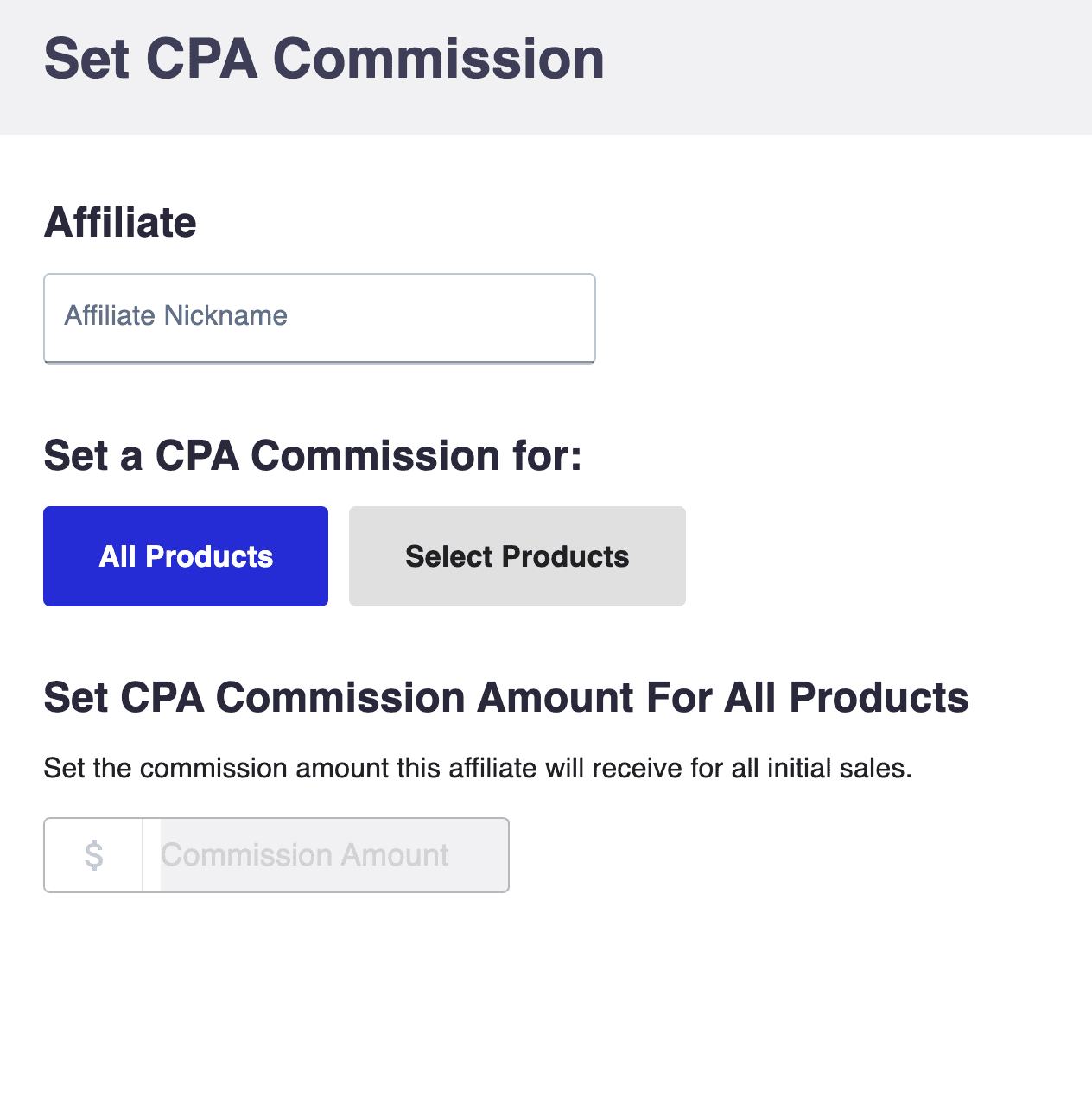 Set CPA Commission