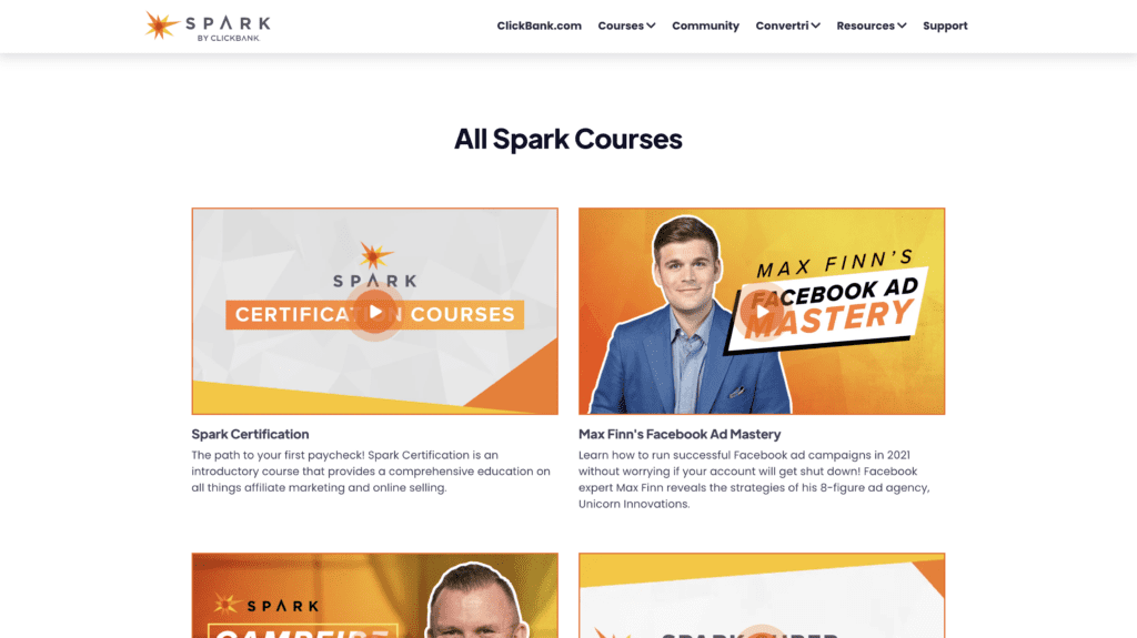 Spark by ClickBank dashboard