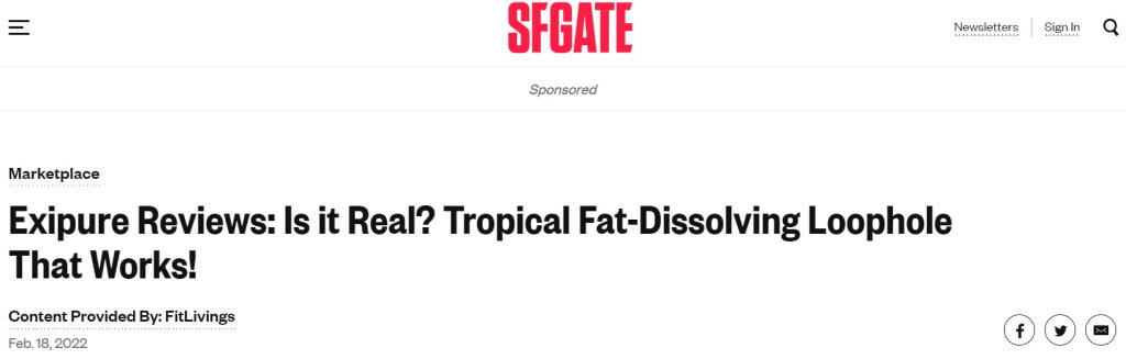 SFGate sponsored ad example