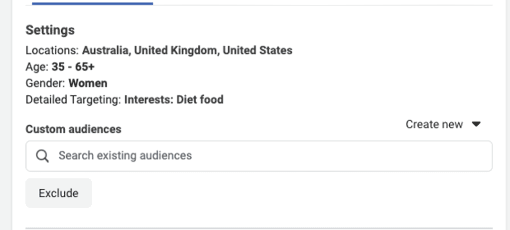 Facebook audience targeting