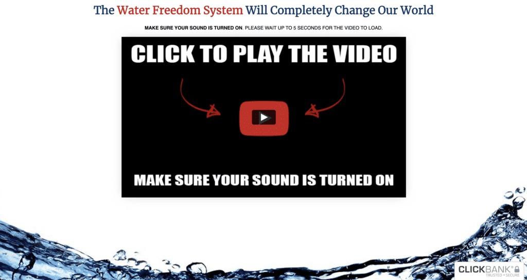 Water Freedom System sales page