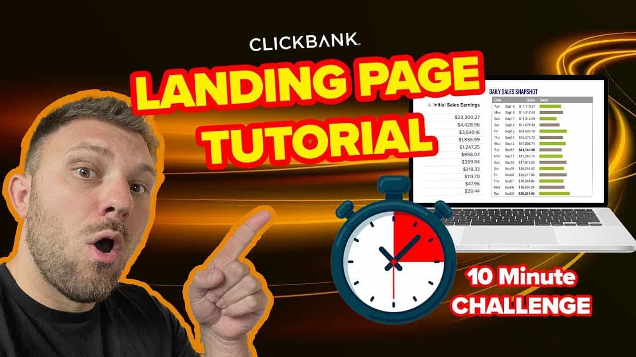 How to Make a Landing Page for Affiliate Marketing: 10 MINUTE CHALLENGE!, image size:1280x720